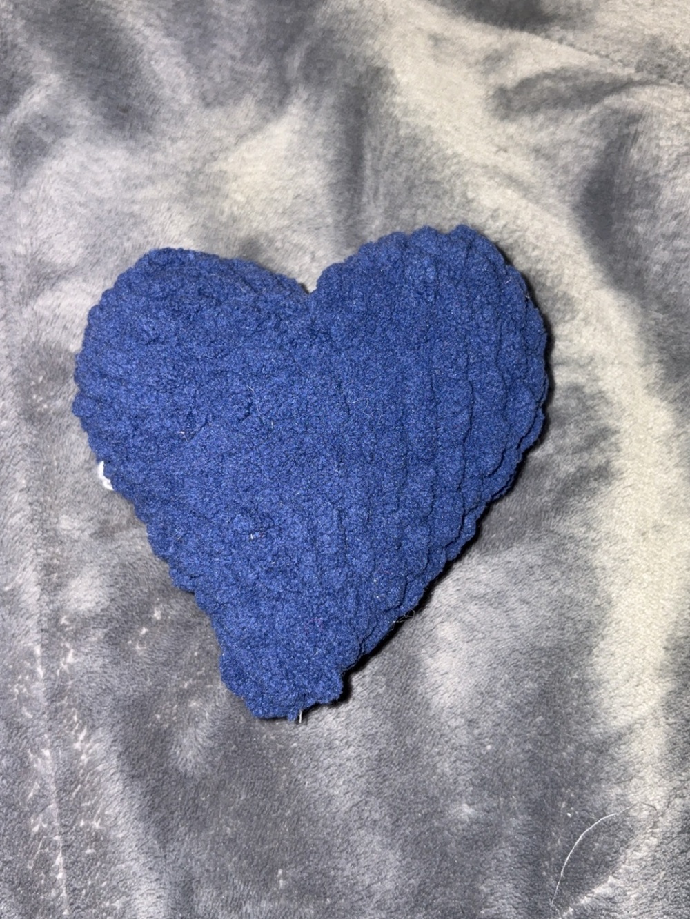 Plush Heart Navy Blue - hand crochet